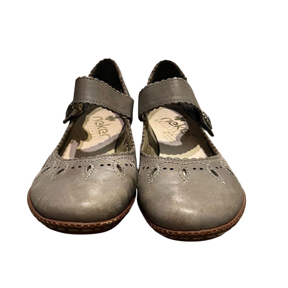 Rieker Gray Brown Derby Sandal Flat Size 5.5 - Picture 4 of 6